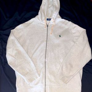 Silver Polo jacket with green logo